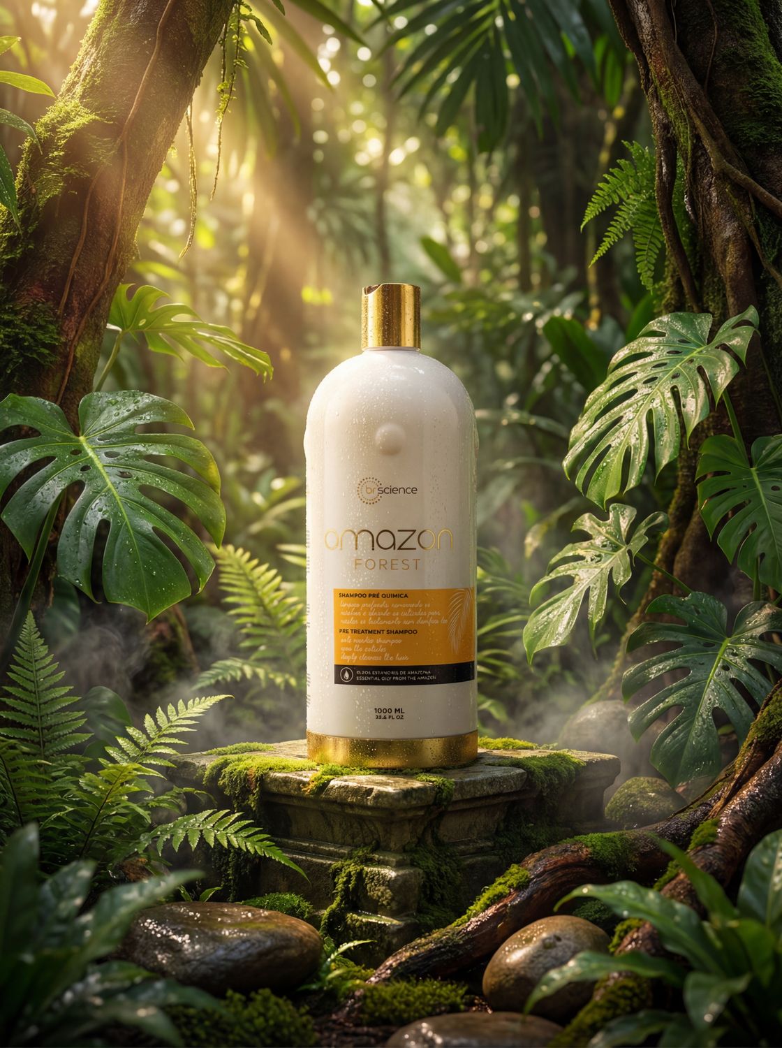 BR Science Amazon Forest Pre‑Treatment Shampoo 1 L — Chelating Anti‑Residue Shampoo