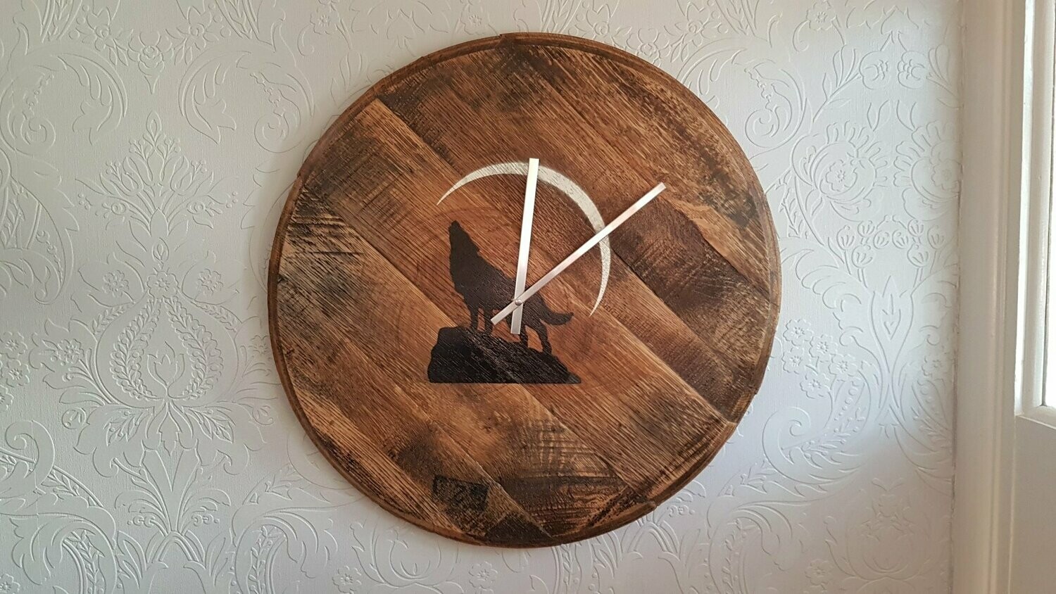 LARGE OAK CLOCK WITH LOGO