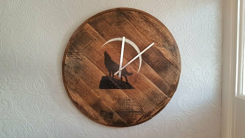 LARGE OAK CLOCK WITH LOGO