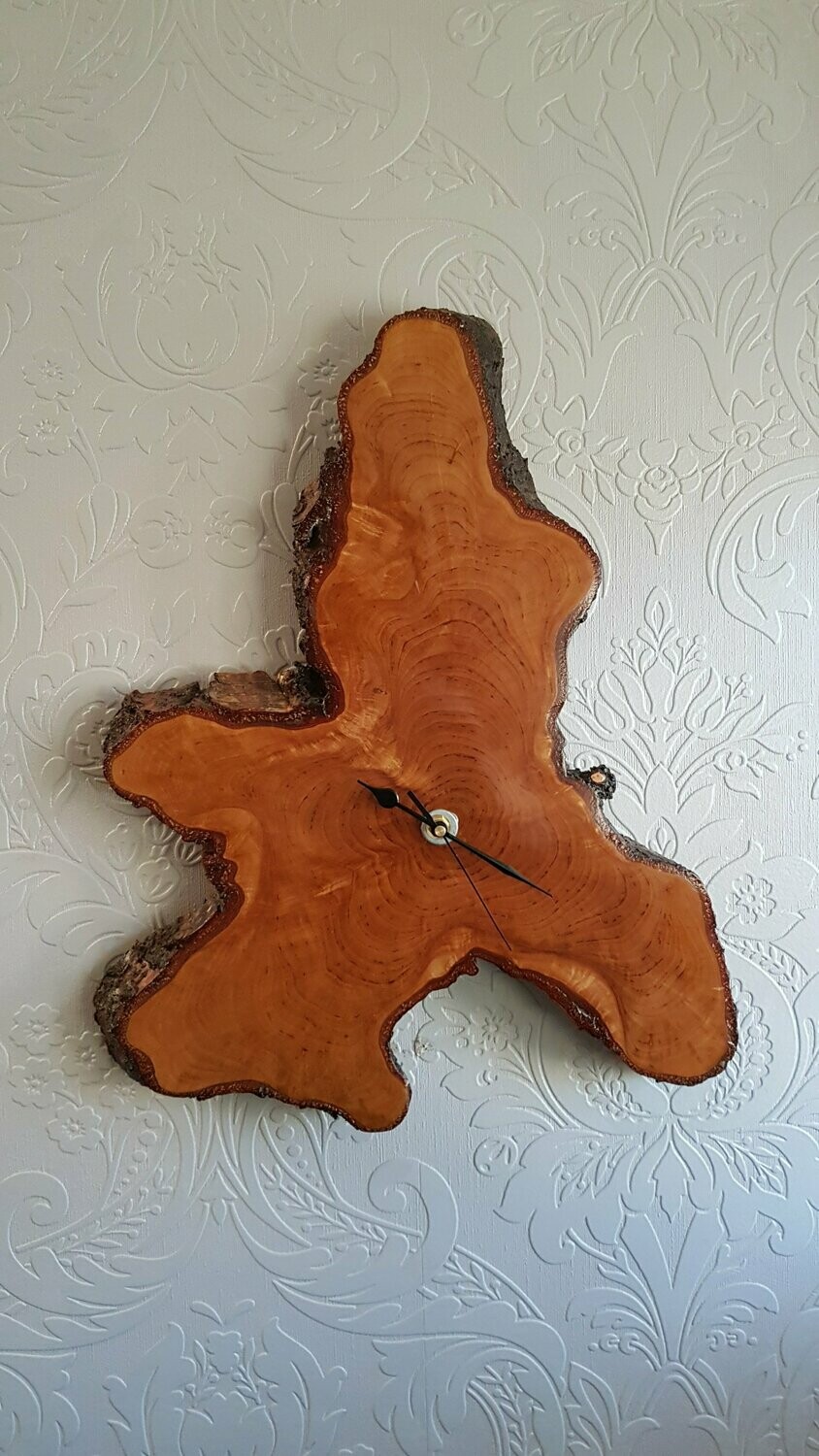 SILVER BIRCH LOG SLICE CLOCK