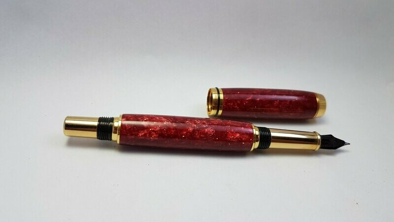 RED GALAXY FOUNTAIN PEN