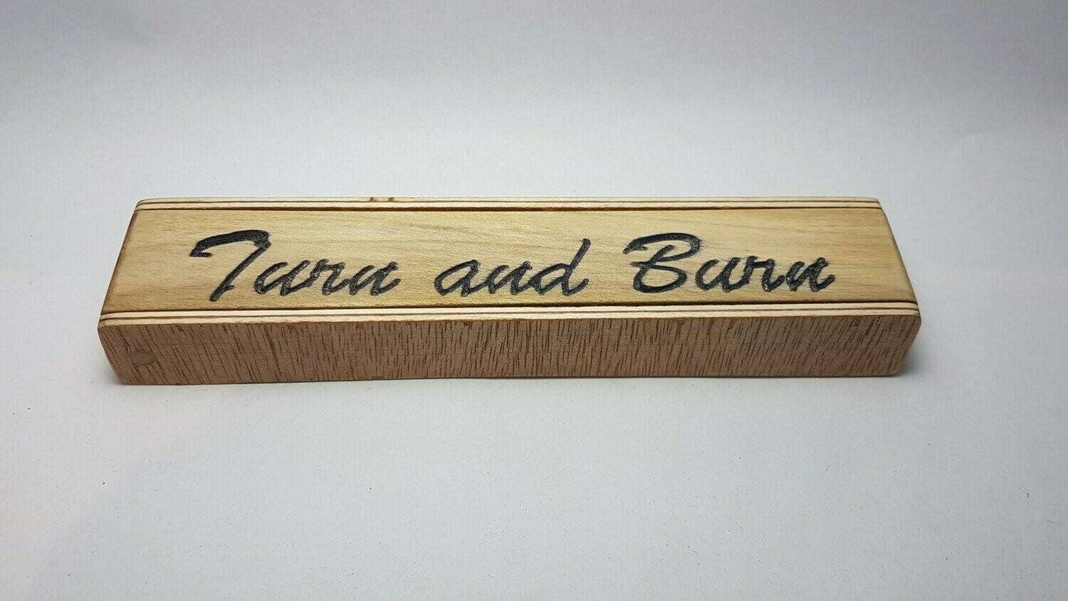 PERSONALISED FOLDING TULIPWOOD AND PLY SINGLE PEN CASE