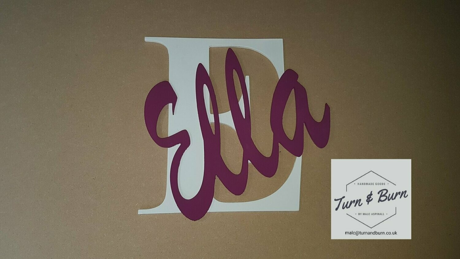 PERSONALISED SIGNS. BLOCK CAPITAL AND SCRIPT NAME SIGN