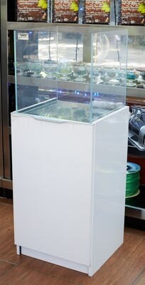 Аквариум Dymax, кубический, с белой тумбой