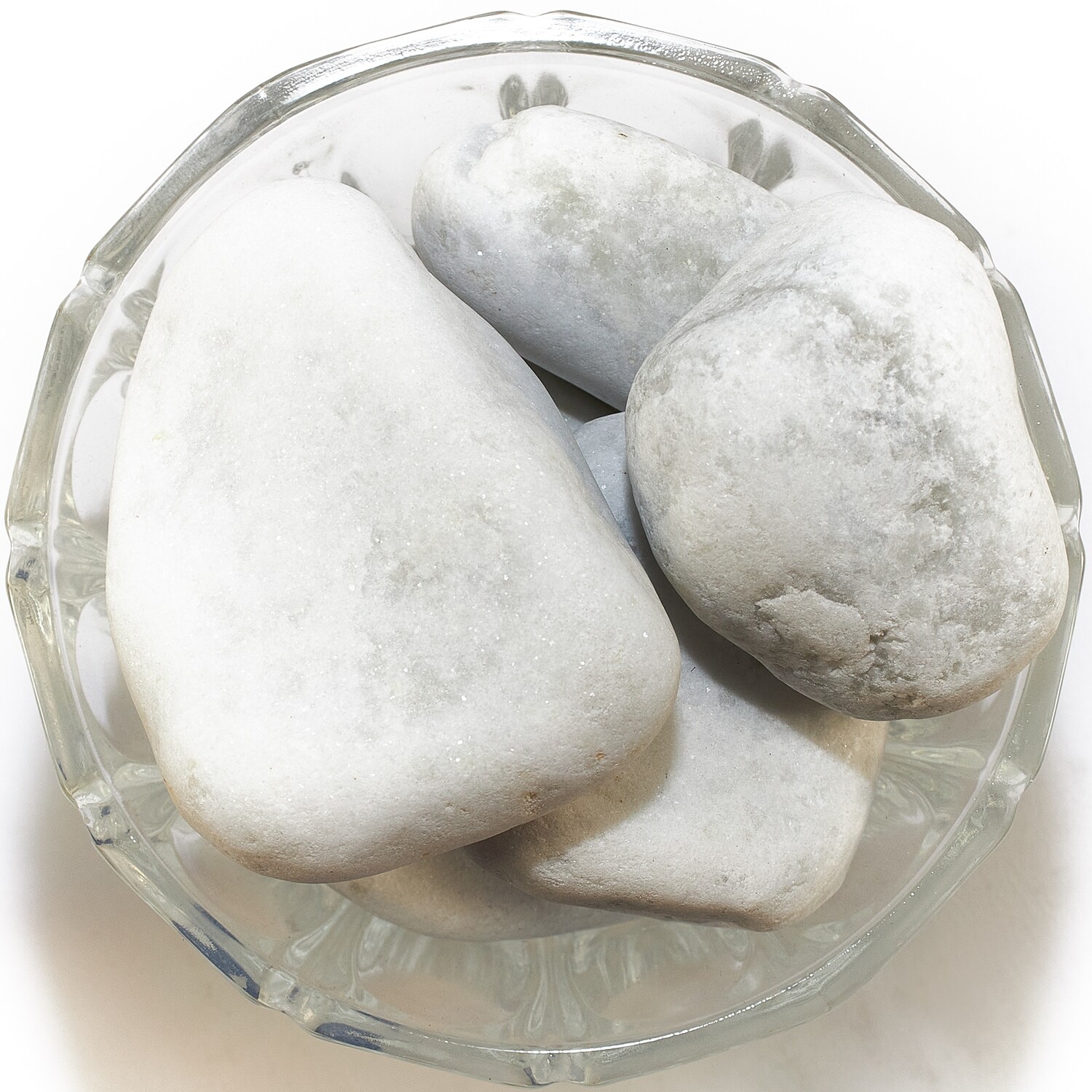 Камни белые, декоративные, для аквариума (в мешке 10кг)