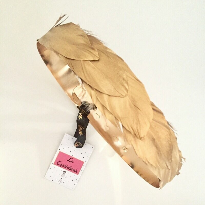 Cinturón plumas oro