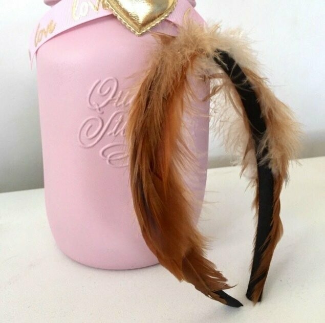 Diadema plumas naturales