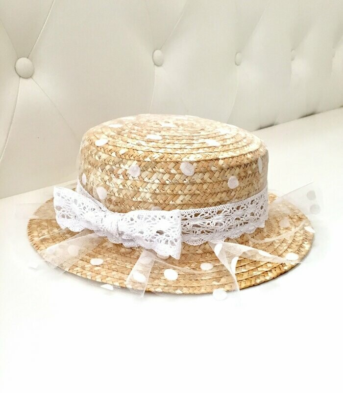 Canotier vuelo blanco crochet