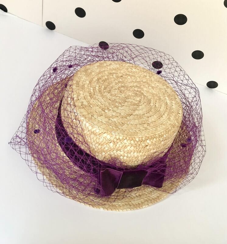 Canotier velo morado