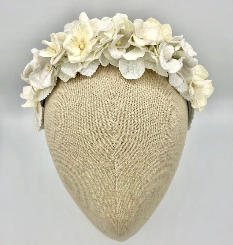 White velvet width headband flower