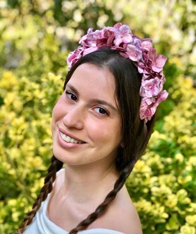 Pink velvet headband