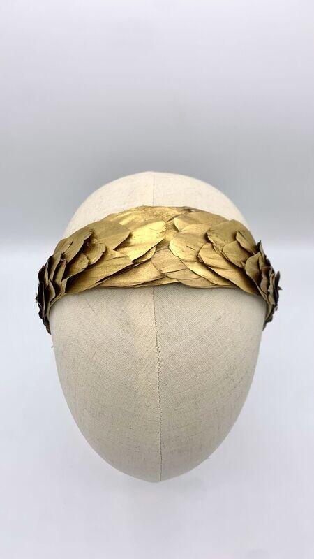 Headband fascinator gold feathers
