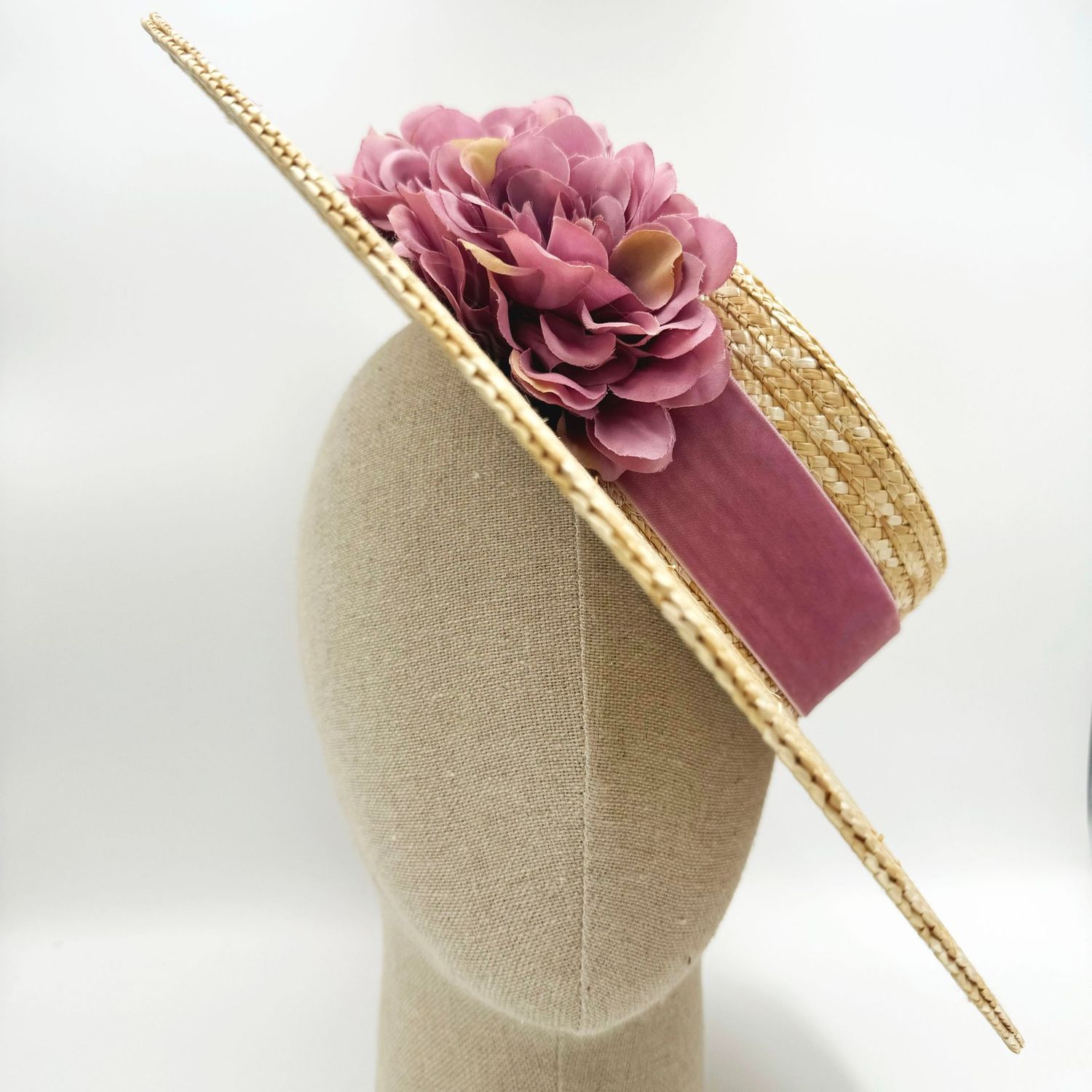 Canotier plato ala ancha malva, Color: Malva