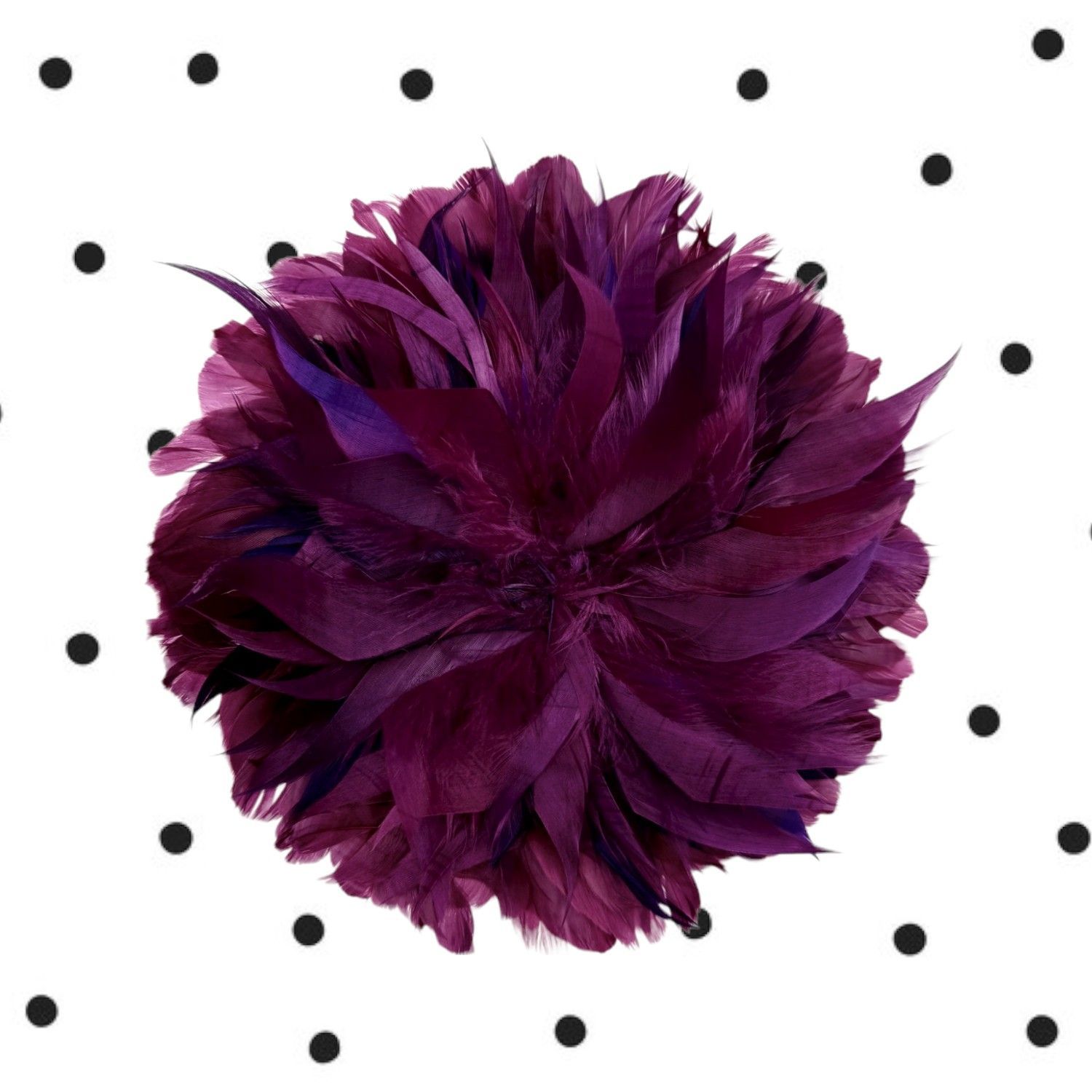Broche maxi flor plumas ciruela, Color: Ciruela