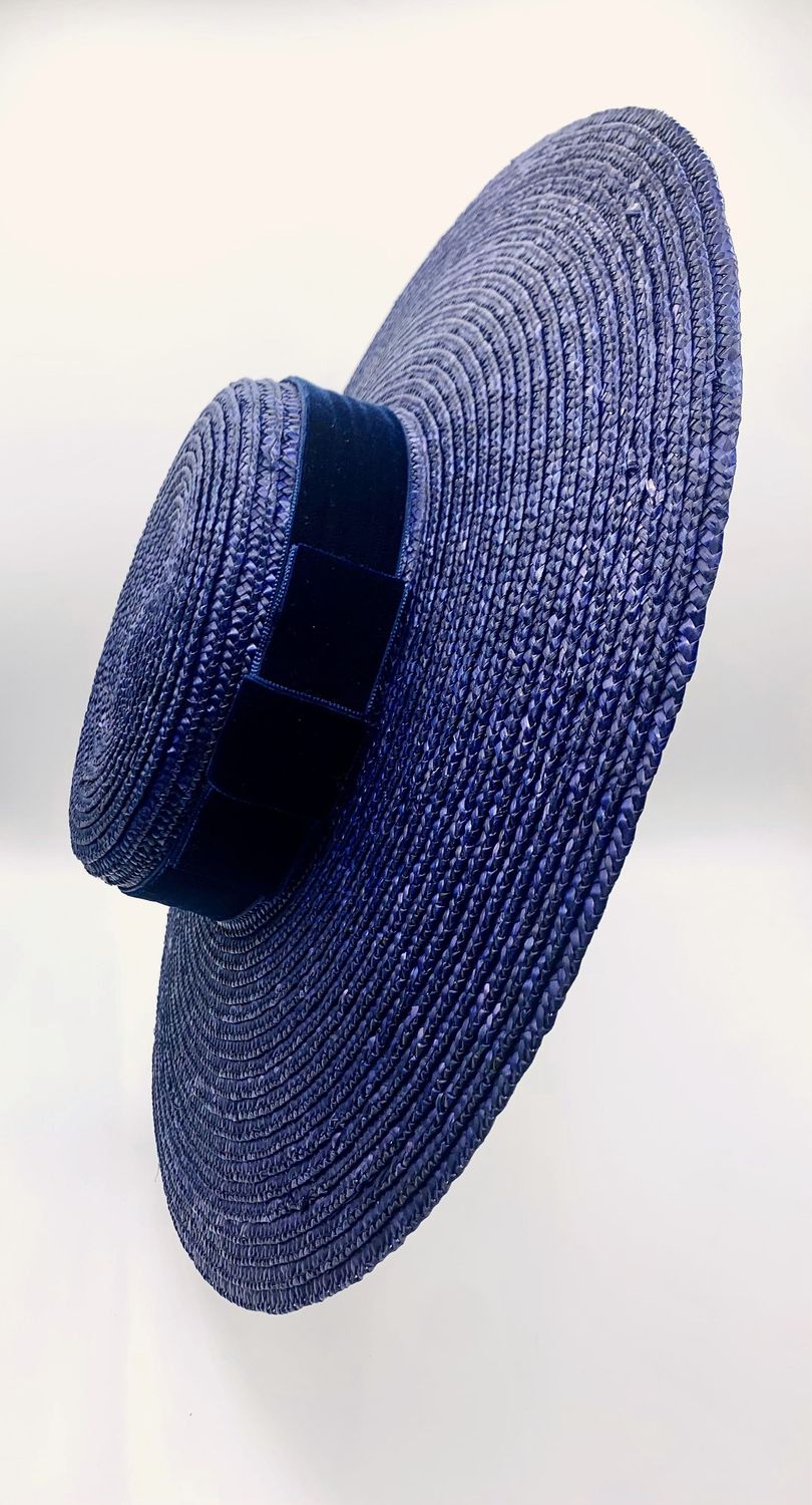 Canotier ala ancha navy, Color: Navy