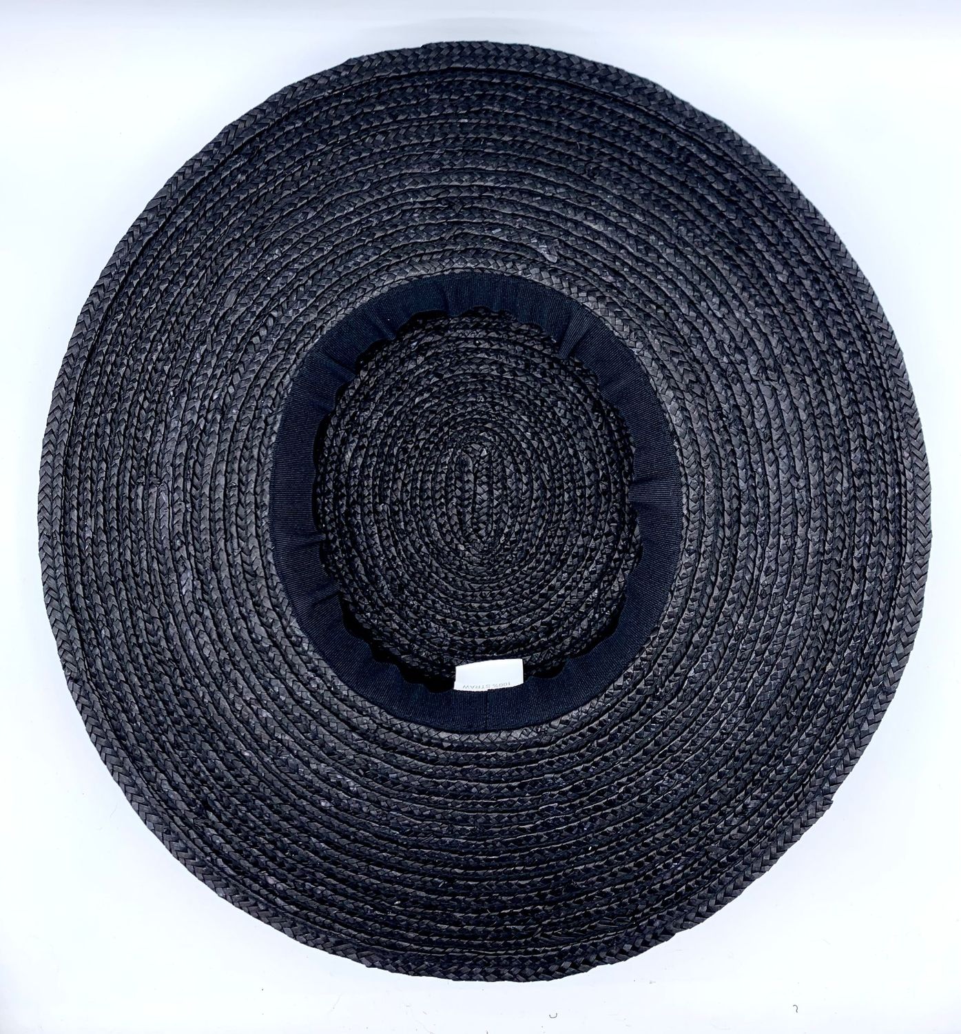 Canotier negro ala ancha dalias, Añadir complemento: Sin diadema interna