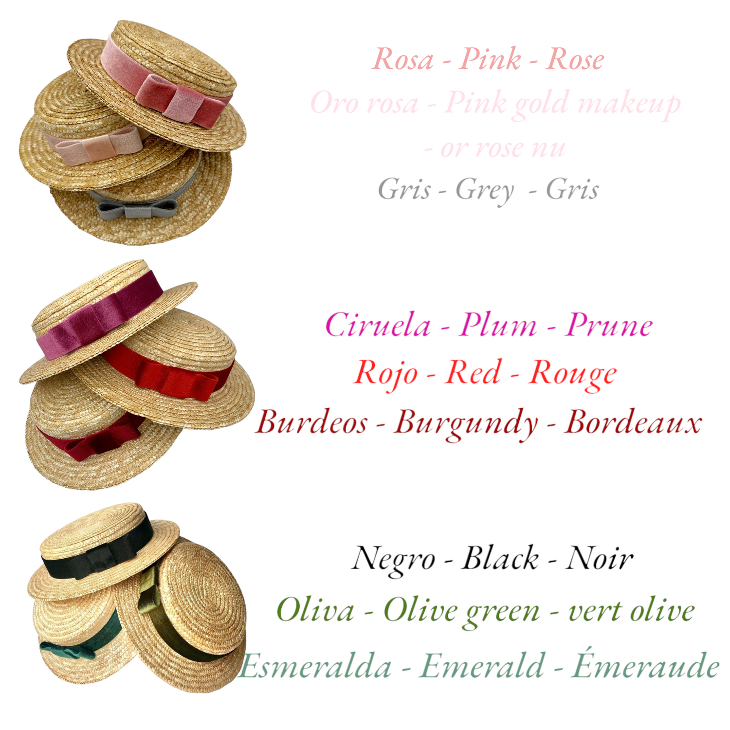 Mini-canotier, Color: Rosa envejecido