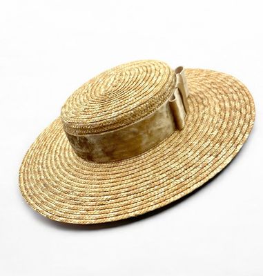 Canotier plato lazo beige