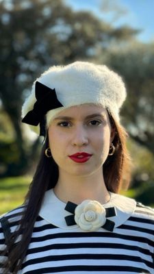 Boina francesa angora marfil