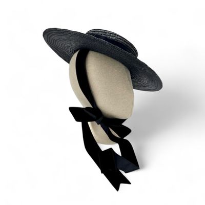 Canotier noir bergère