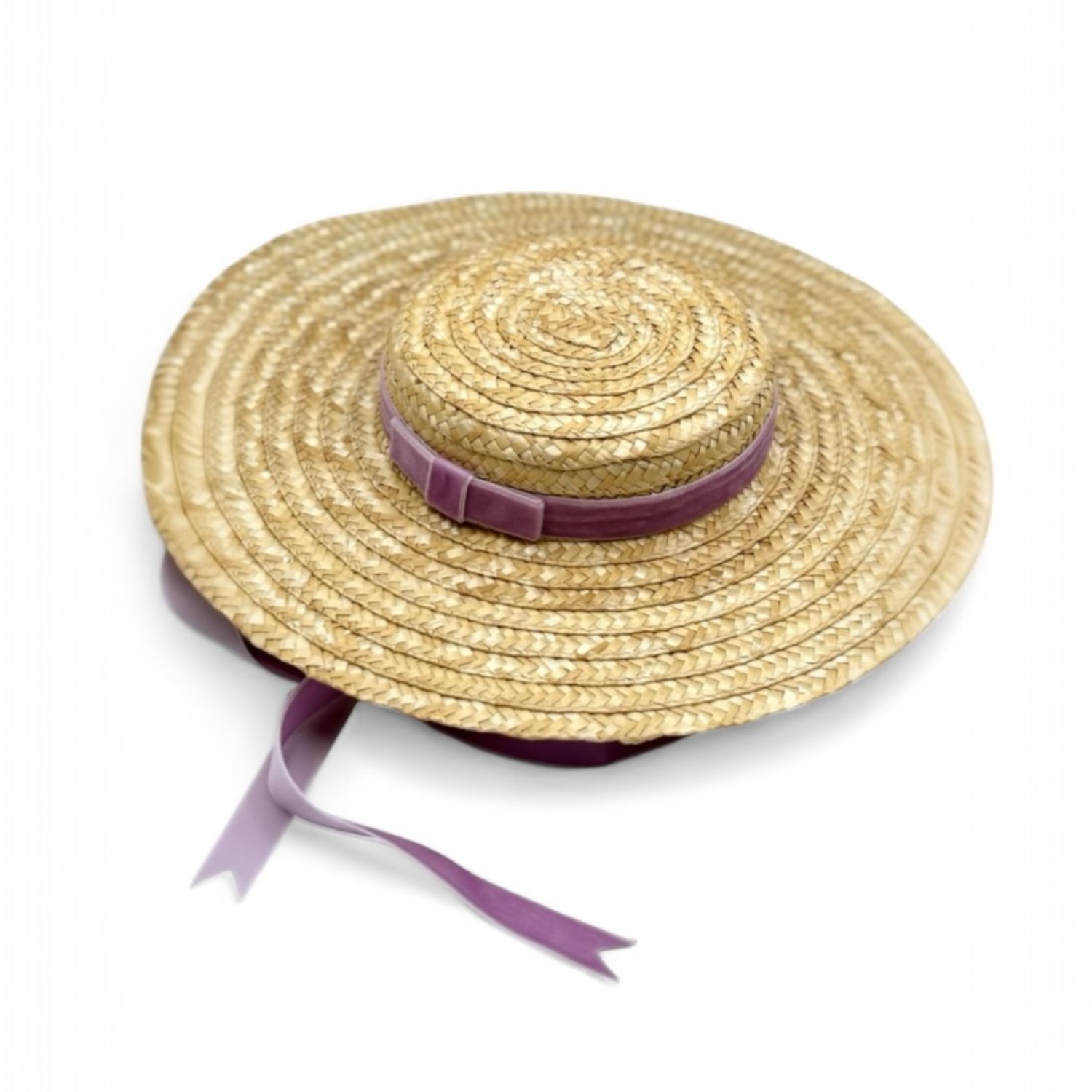 Canotier infantil barboquejo, Color de la cinta: Lila