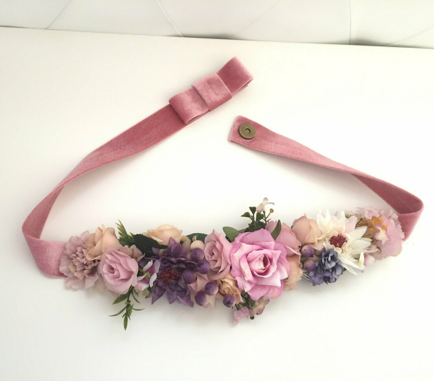 Cinturón terciopelo rosa