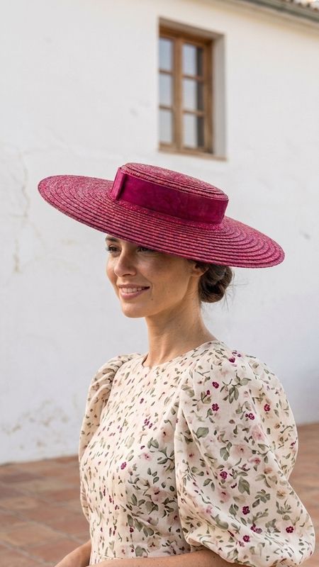 Canotier ala ancha magenta