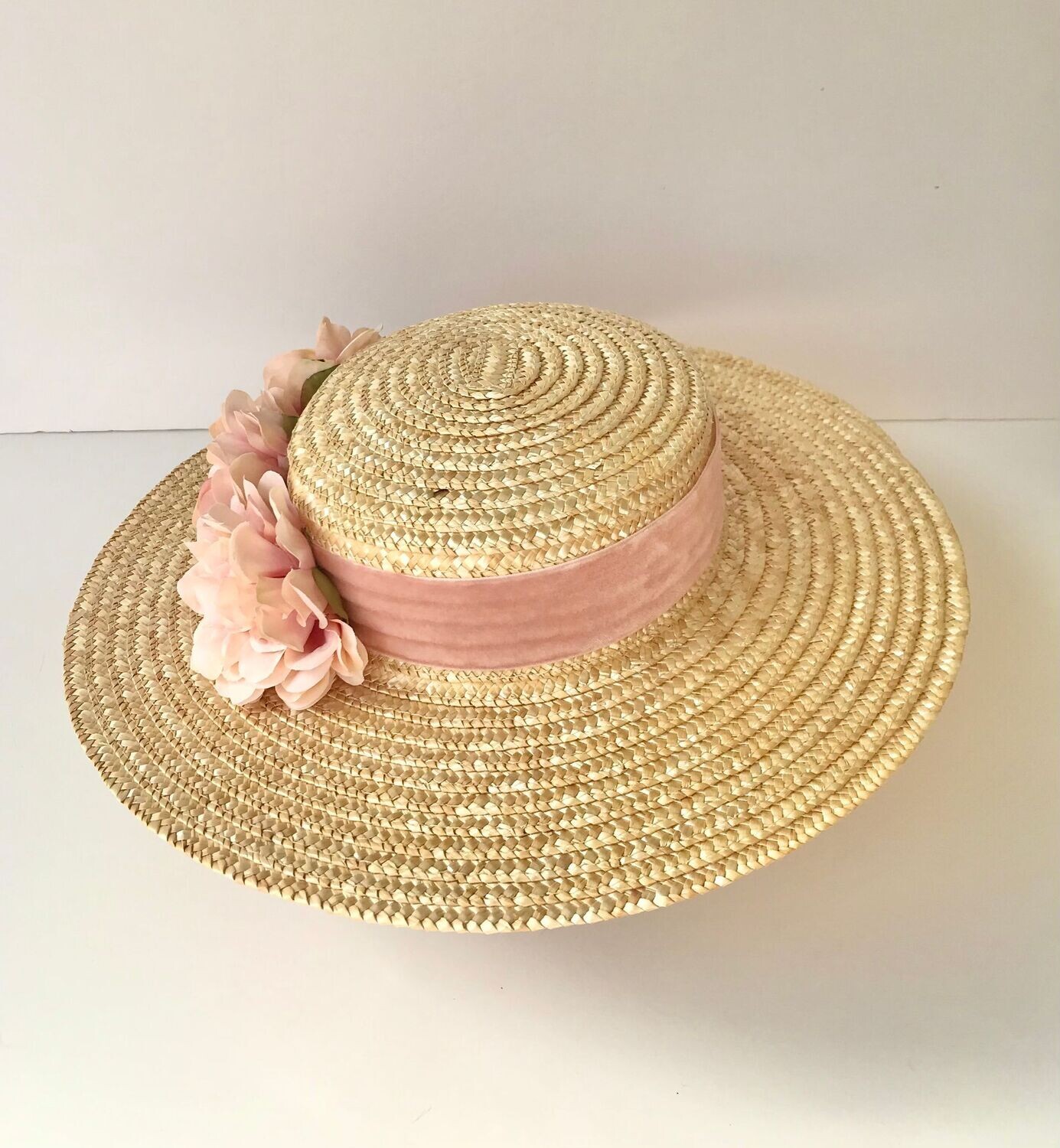 Canotier Canotier "Plato" nude, Color de la cinta: Rosa nude