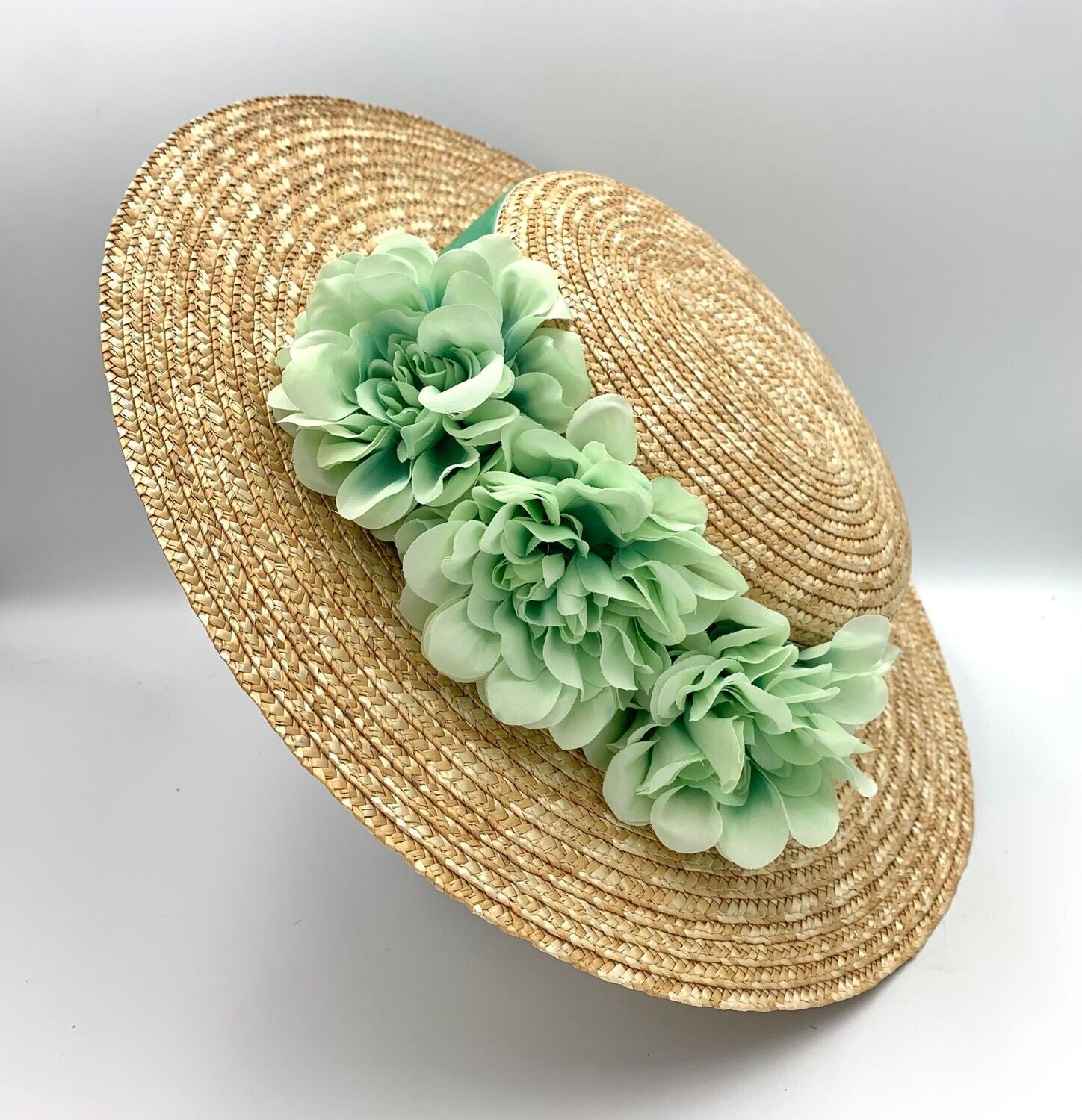 Canotier "plato" verde mint ala ancha, Color: Verde Mint