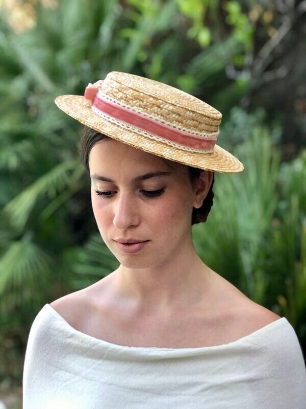 Mini Canotier copa baja crochet
