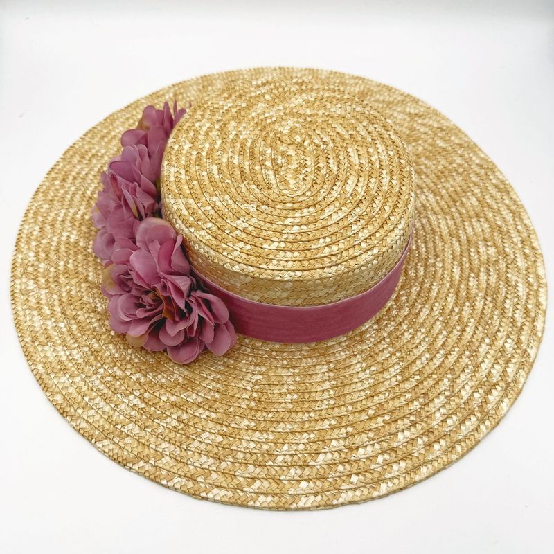 Canotier plato ala ancha malva