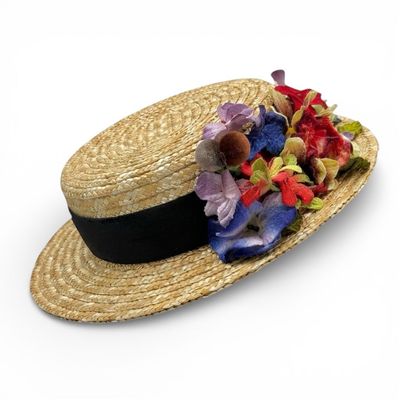 Mini Canotier  copa baja bouquet