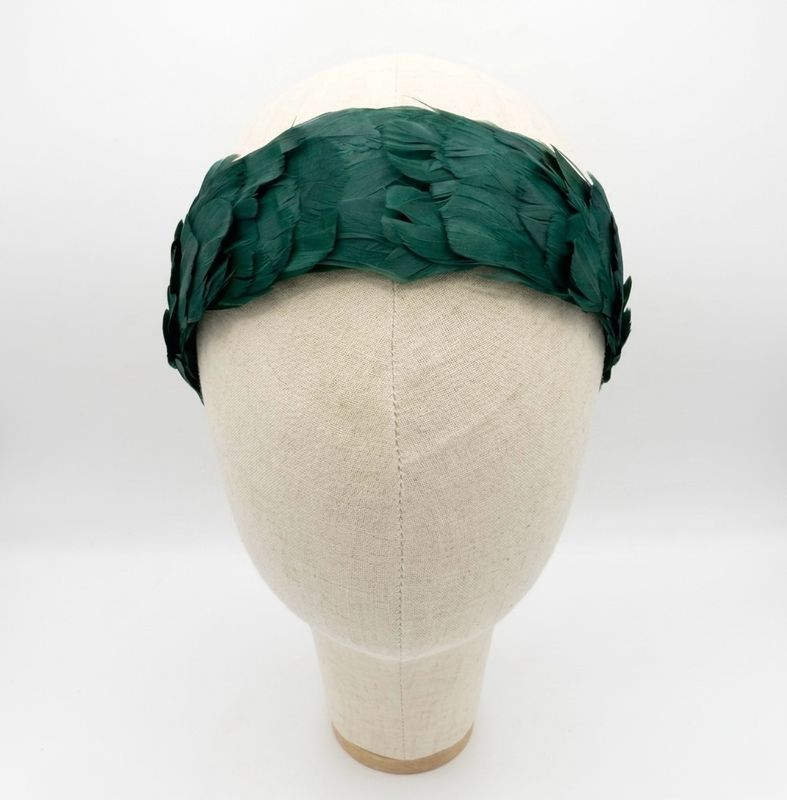 Diadema plumas verde