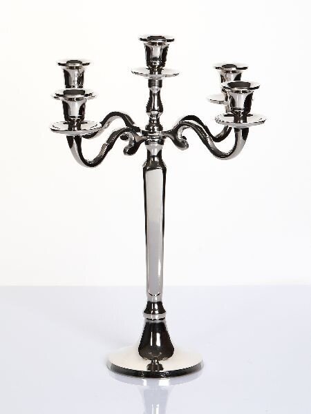 Kerzenleuchter 5 arm, 40cm Aluminium, Nickel Plated Höhe 40 cm