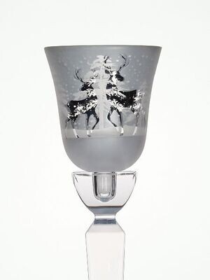 Glasaufsatz Hirsch white/silver HxBxT 12.6 x 10.8 x 10.8 cm