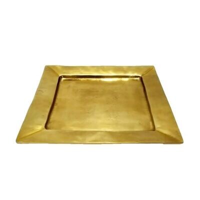 Tablett 40x40 Aluguss gold HxBxT 2 x 40 x 40 cm