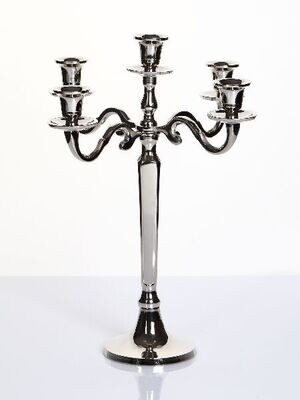 Kerzenleuchter 5 arm, 40cm Aluminium, Nickel Plated Höhe 40 cm