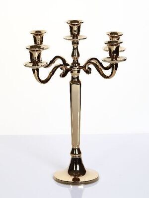 Kerzenleuchter 5 arm, 40cm Aluminium, gold Höhe 40 cm