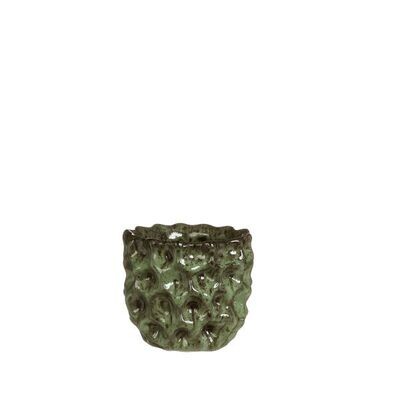 Pflanztopf moosgrün H7,5 cm D7,5 cm HxBxT 7.5 x 7.5 x 7.5 cm