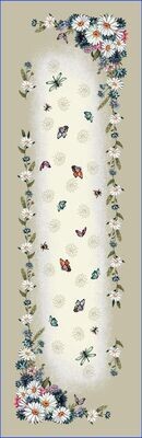 Läufer 47/140 Gobelin Margerite Schmetterlinge 75% PES/22% CO/3% Polyacryl Höhe x Breite 47 x 140 cm