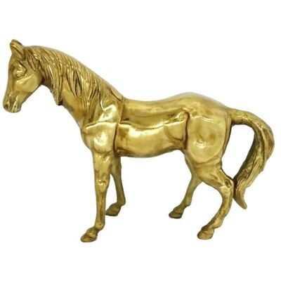 Pferd Aluguss gold HxBxT 45 x 57 x 15 cm