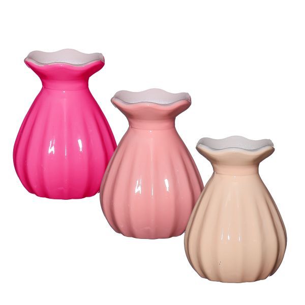 Vase Fleur pink 3fach sortiert H9 cm D 7 cm 12 Stück HxBxT 9 x 7 x 7 cm