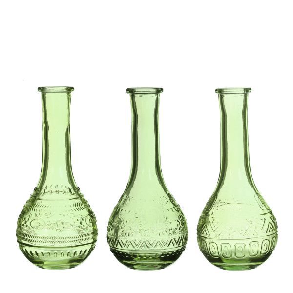 Vase Paris grün H15,8 cm D 7,5 cm 12 Stück 3fach sortiert HxBxT 15.8 x 7.5 x 7.5 cm