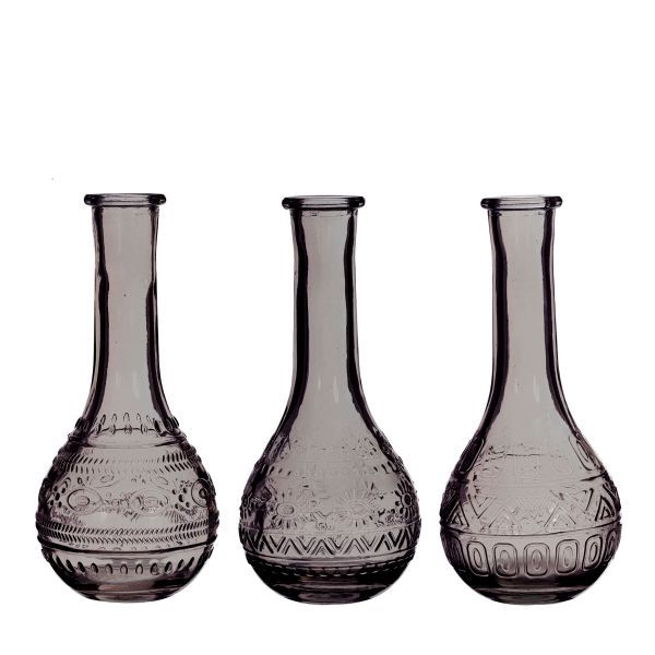 Vase Paris grau H15,8 cm D 7,5 cm 12 Stück 3fach sortiert HxBxT 15.8 x 7.5 x 7.5 cm