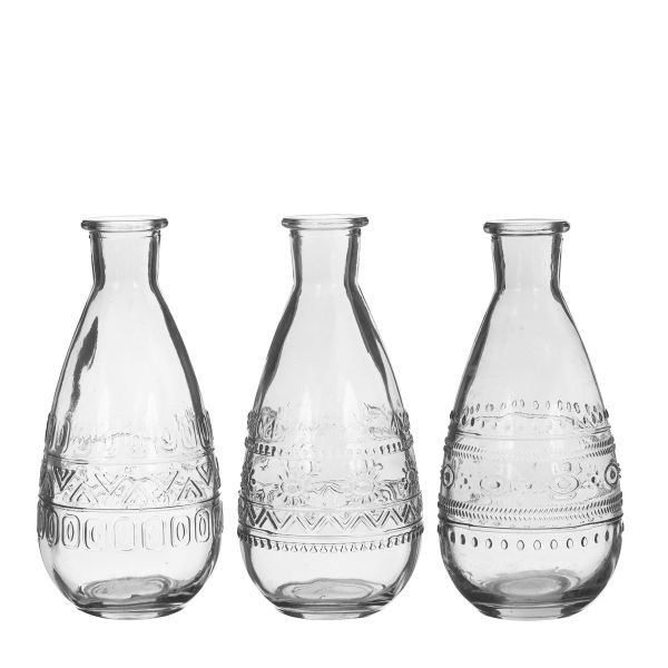 Vase Rom klar H15,8 cm D 7,5 cm 12 Stück 3fach sortiert HxBxT 15.8 x 7.5 x 7.5 cm
