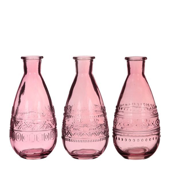 Vase Rom rose H15,8 cm D 7,5 cm 12 Stück 3fach sortiert HxBxT 15.8 x 7.5 x 7.5 cm