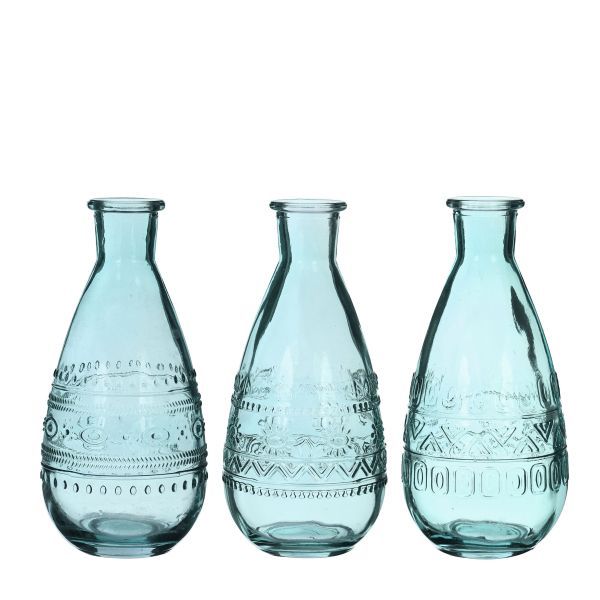 Vase Rom blau H15,8 cm D 7,5 cm 12 Stück 3fach sortiert HxBxT 15.8 x 7.5 x 7.5 cm