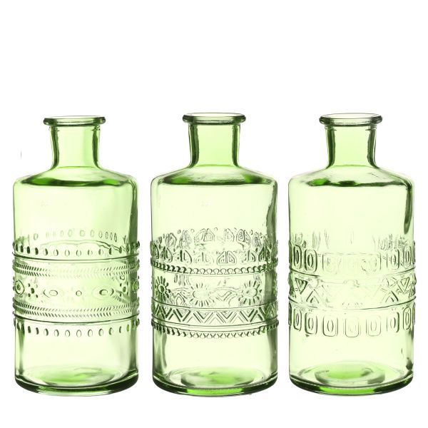 Vase Porto grün H14,5 cm D 7,5 cm 12 Stück 3fach sortiert HxBxT 14.5 x 7.5 x 7.5 cm