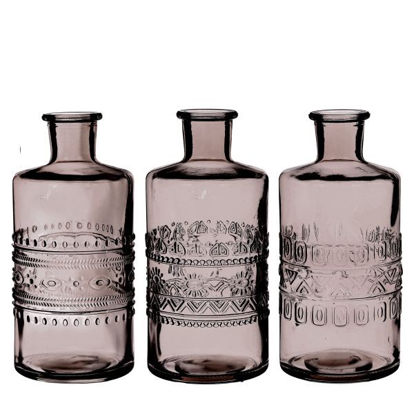 Vase Porto grau H14,5 cm D 7,5 cm 12 Stück 3fach sortiert HxBxT 14.5 x 7.5 x 7.5 cm