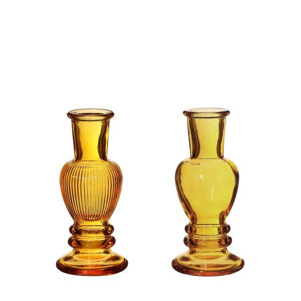 Vase Kerzenleuchter Venedig klein gelb H11,3 cm D 5 cm 12 Stück 2fach sortiert HxBxT 11.3 x 5 x 5 cm